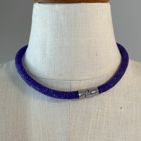 SWAROVSKI stardust purple crystal wrap bracelet /  choker LIKE NEW - Picture 7 of 9